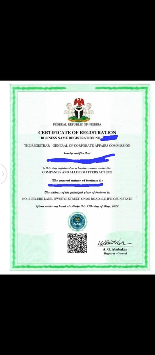Business registration