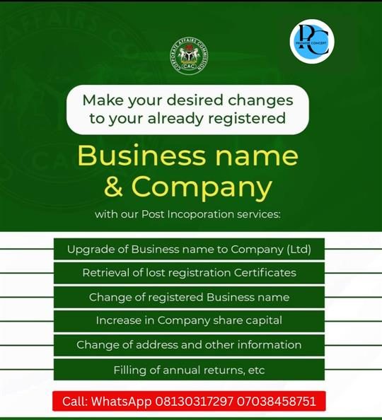 Business incorporation with CAC