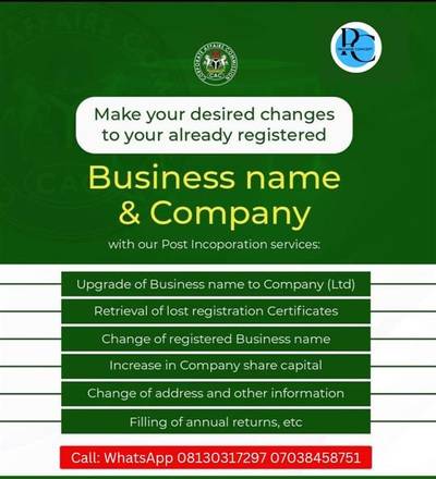 Business incorporation with CAC