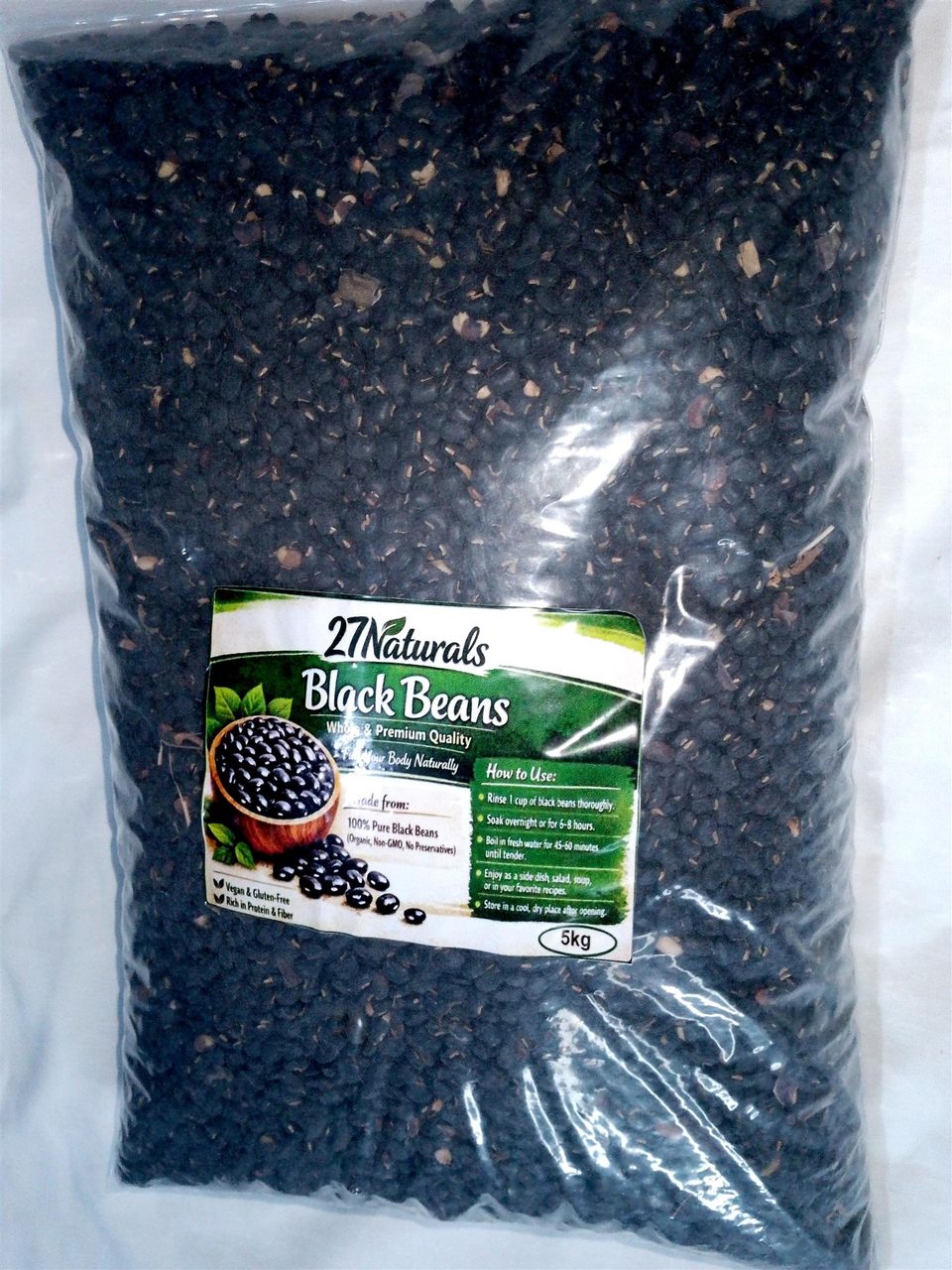 27Naturals Premium Black Beans – 5kg