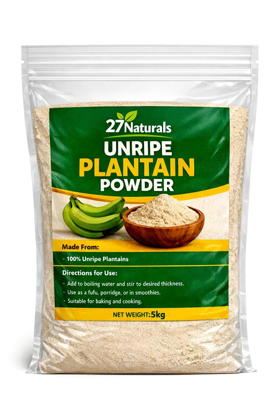 27Naturals Unripe Plantain Powder – 5kg