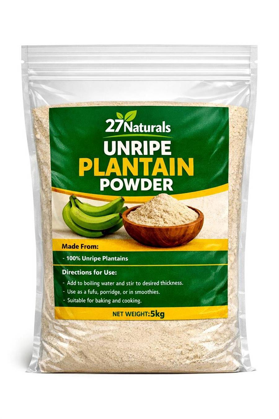 27Naturals Unripe Plantain Powder – 5kg