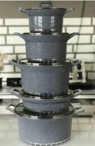 10 PCs Granite Coating Nonstick Cookware