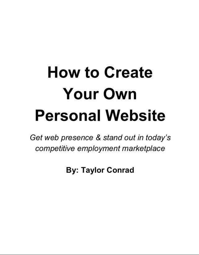 How To Create Your Own Personal Website