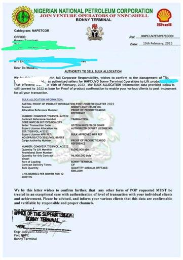 AUTHENTIC LICENSE FOR CRUDE OIL AND PETR