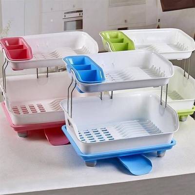 2-tier dish drainer plate rack