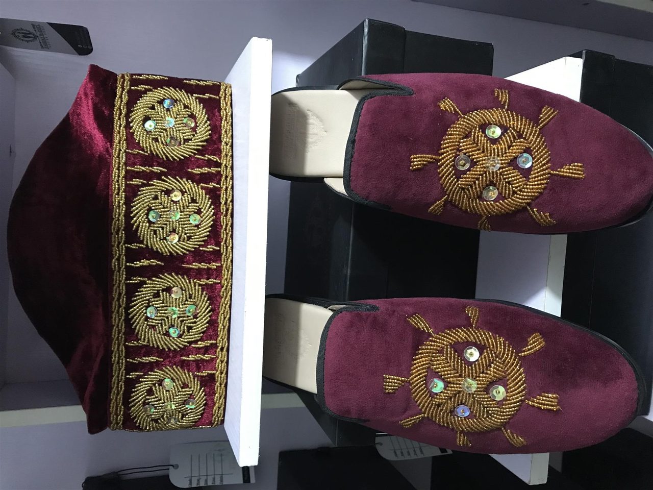 Beaded caps / shoes