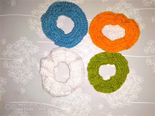 Knitted scrunchies