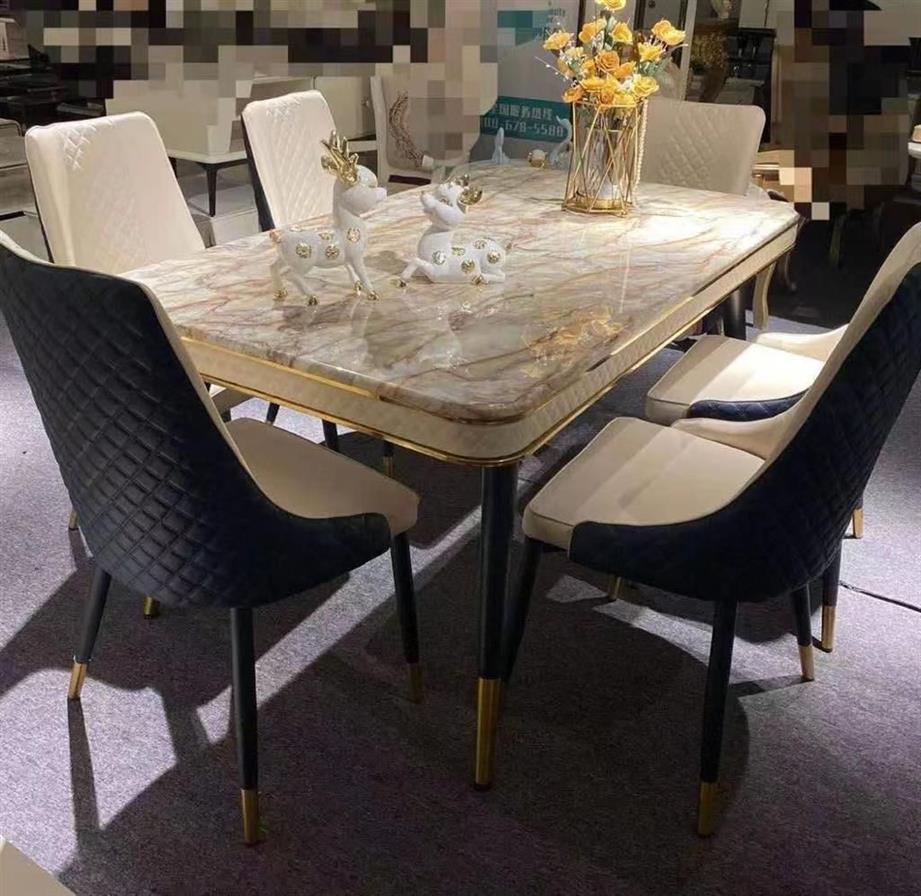 Marble dining table set
