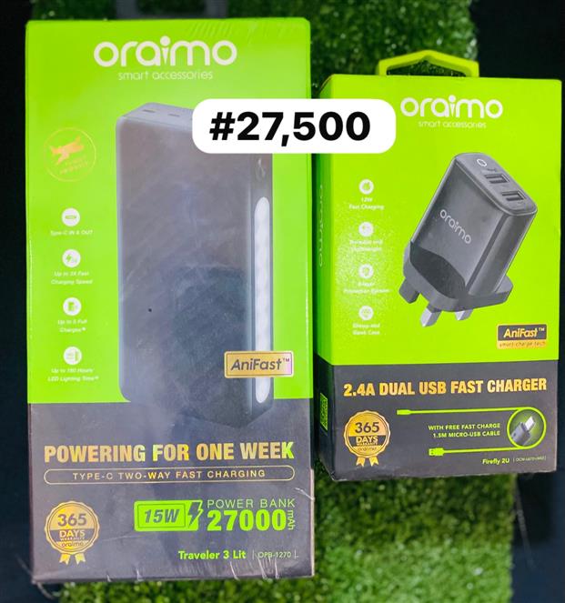27000 Oriamo powerbank + micro charger