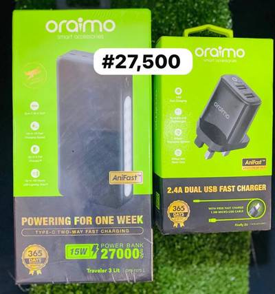 27000 Oriamo powerbank + micro charger
