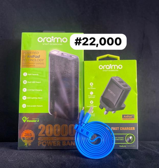 20000 Oriamo PB + micro charger + cord