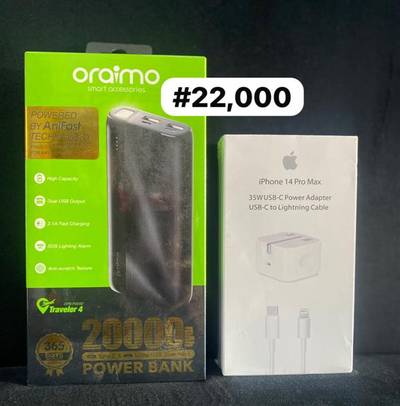 20000 Oriamo powerbank + iphone charger