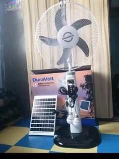 Solar rechargeable standing fan