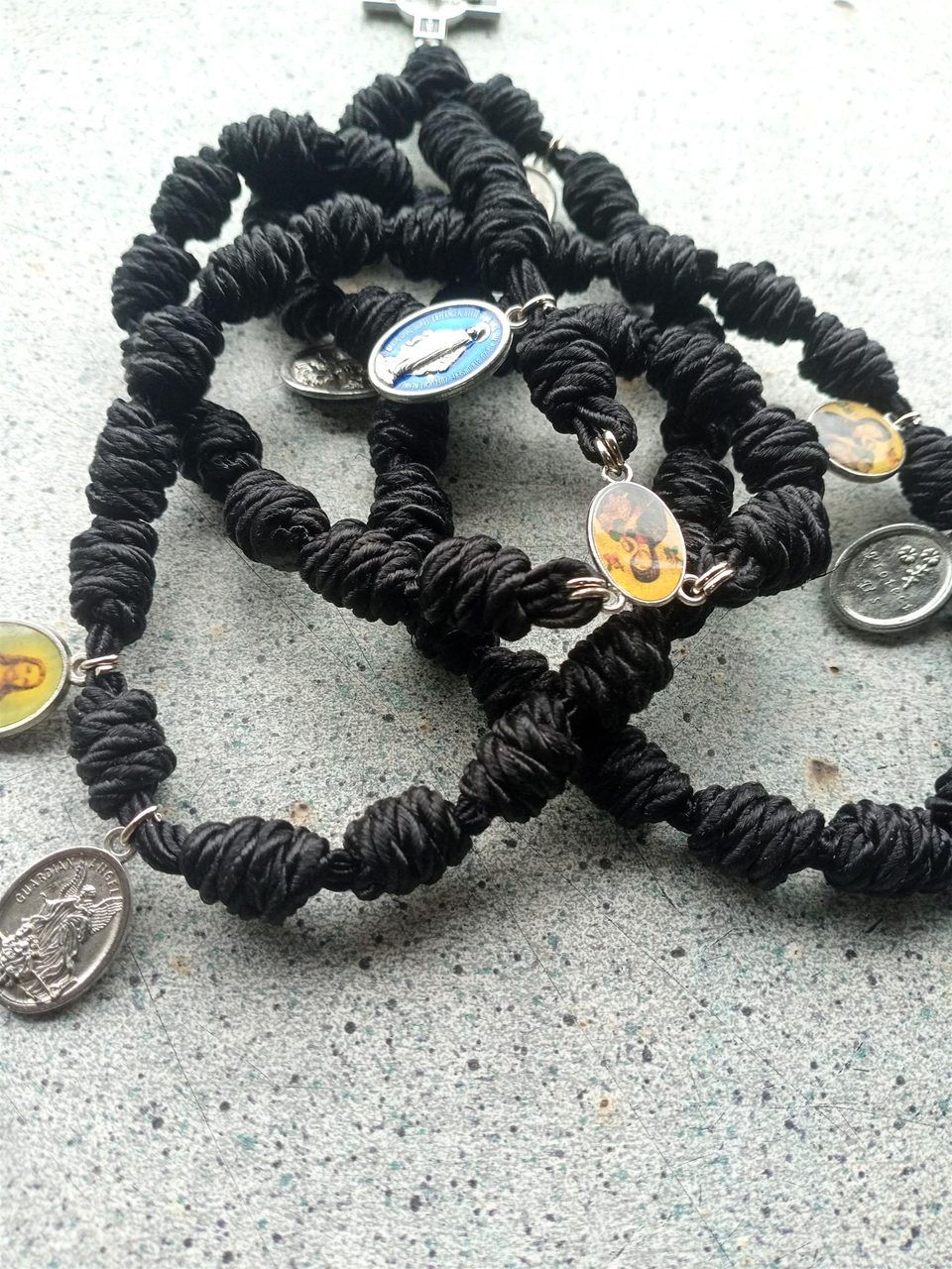 Knotted cord Rosaries (Black)