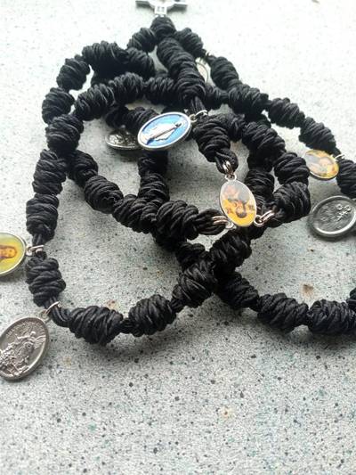 Knotted cord Rosaries (Black)