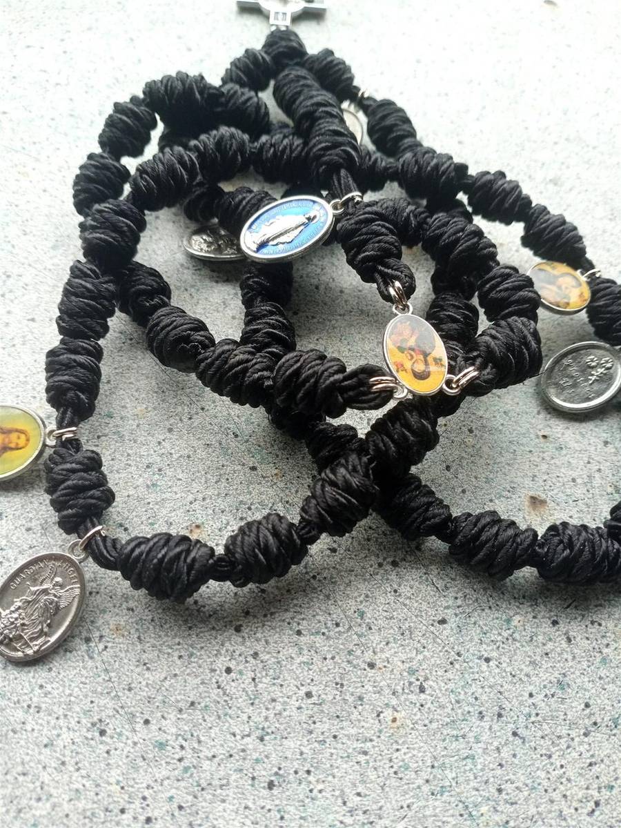 Knotted cord Rosaries (Black)