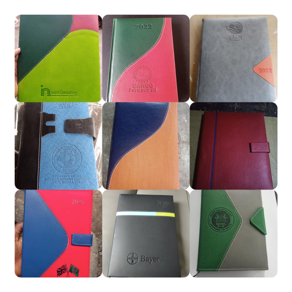 Branded diaries and notepads