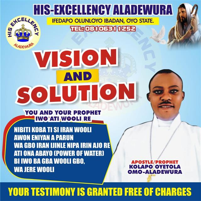 PROPHETIC PRAYER VISION AND SOLUTION