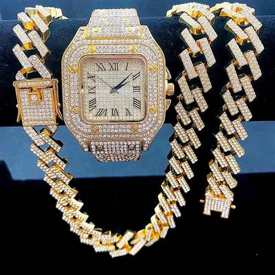 💯 CUBAN ICE??🥶NECKLACE SET