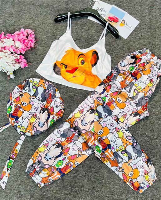 3 piece Quality Silk lounge wear design.