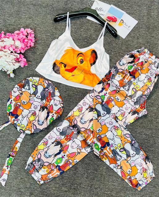 3 piece Quality Silk lounge wear design.