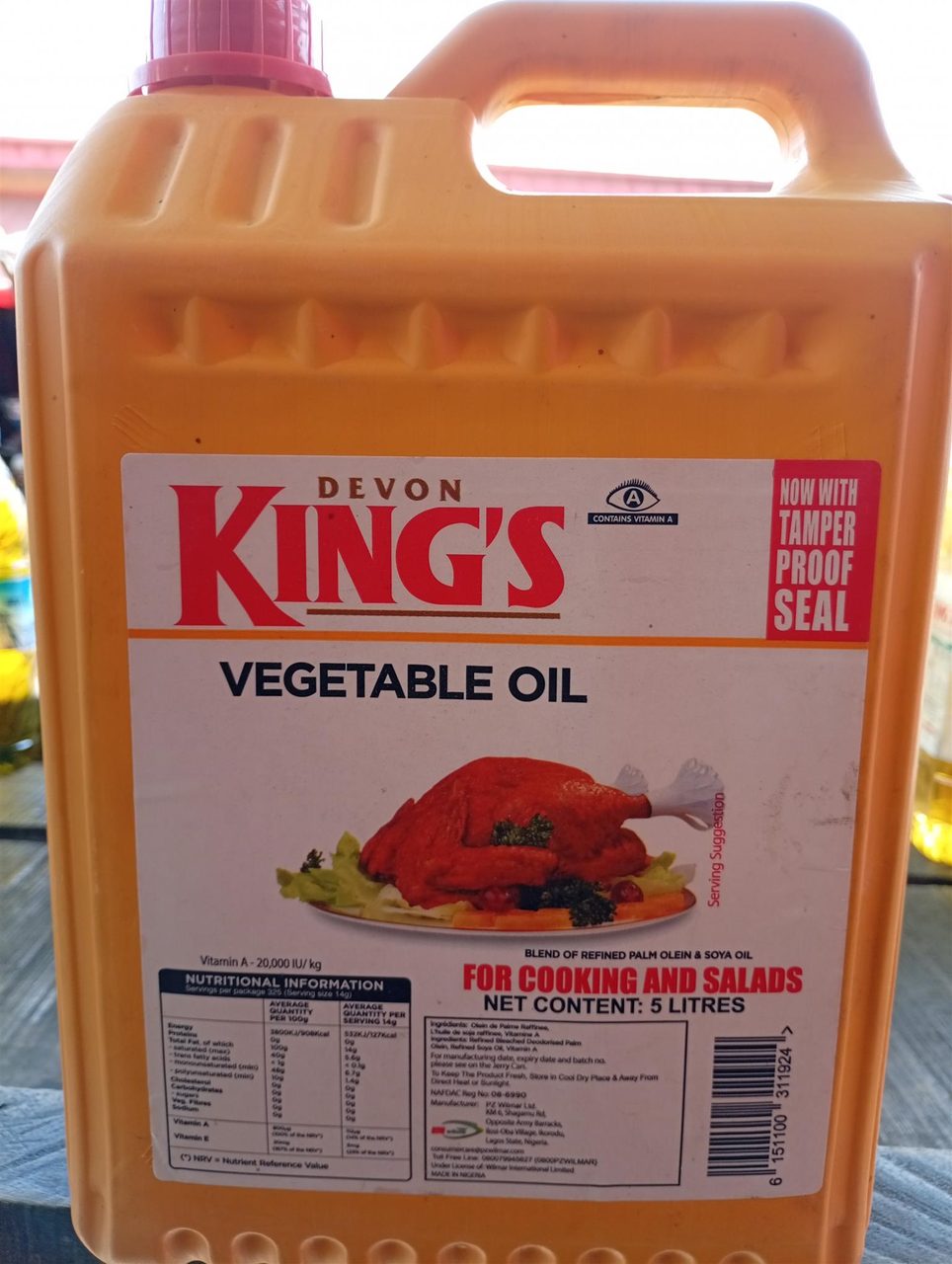 Devon king's vegetable oil 5kg