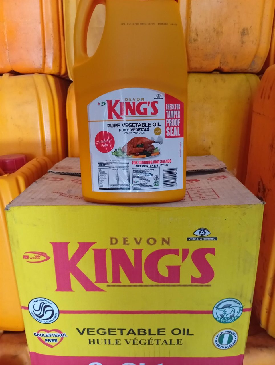 Devon king's vegetable oil, 3ltrs