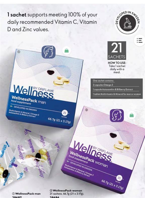 Oriflame wellness for men and women