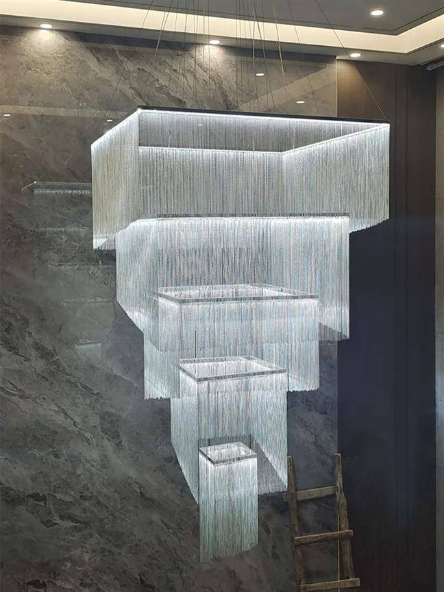 5 STEP MEGA LUXURY CHAIN DROP CHANDELIER