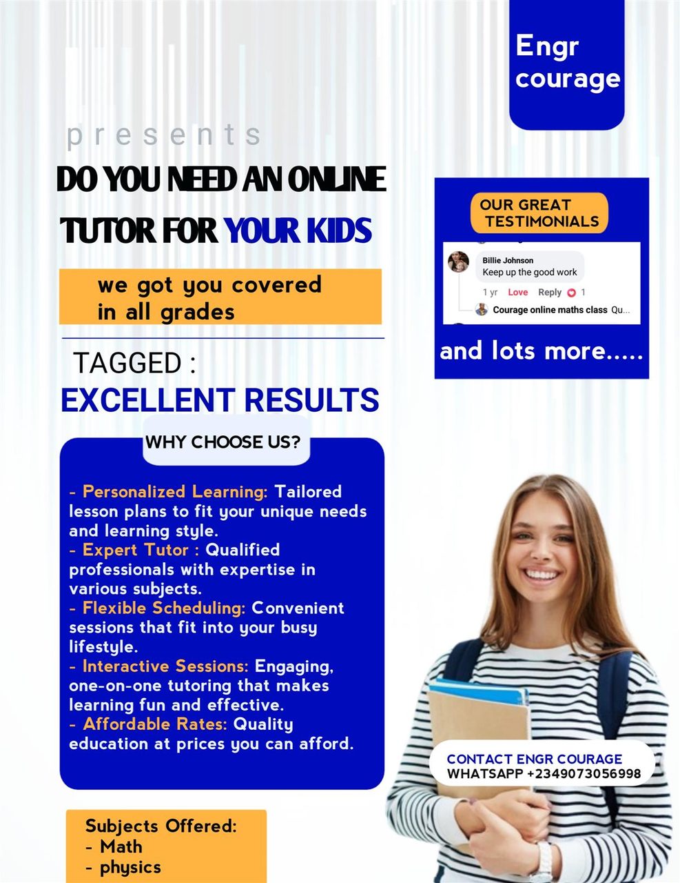 Online tutor  for physics and mathematic