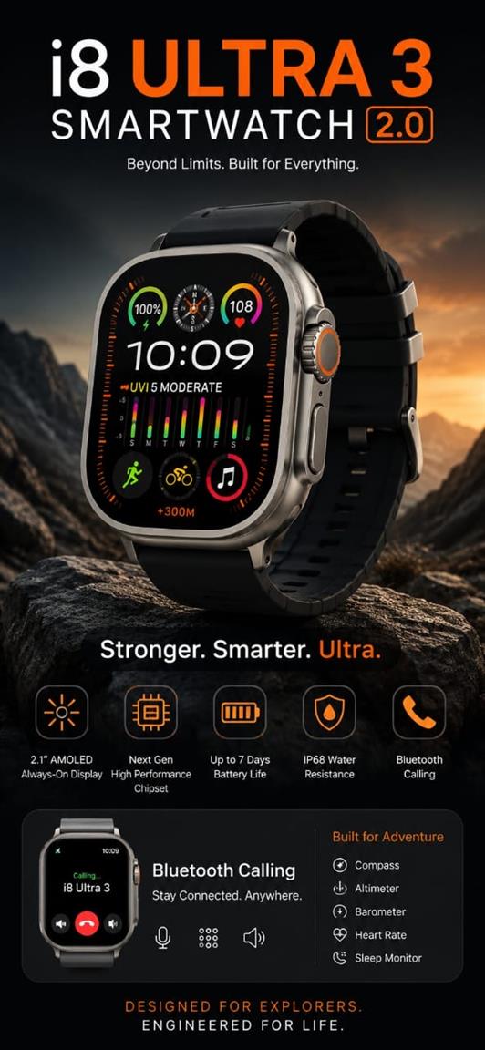 I8 Ultra 3 Smartwatch + Bluetooth Earbud
