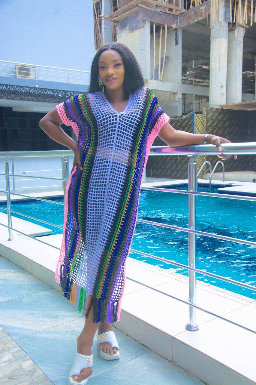 Crochet mesh dresss