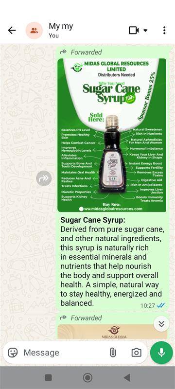 Sugarcane syrup