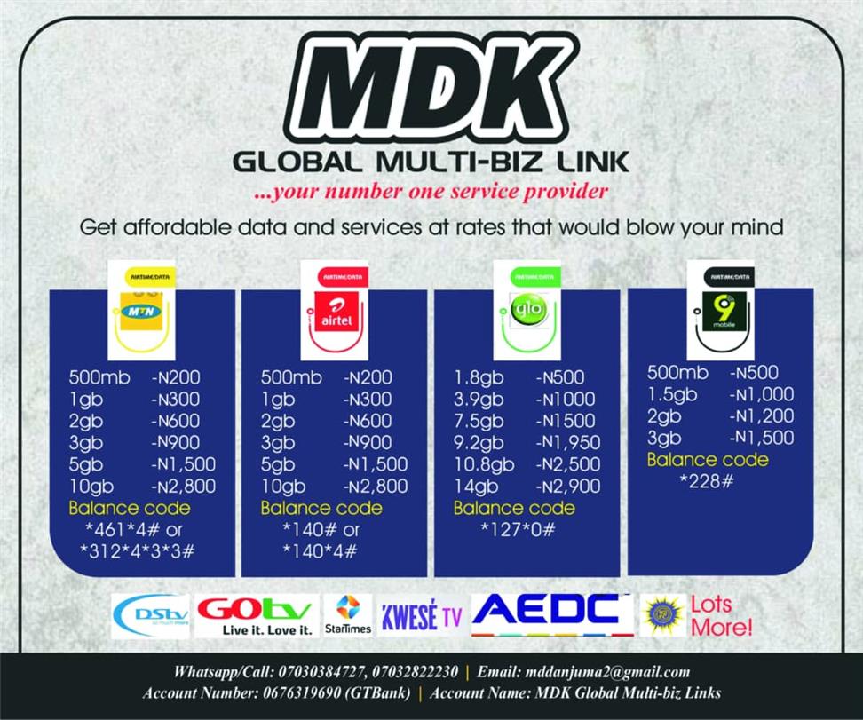 MDK GLOBAL VTU APP/WEB