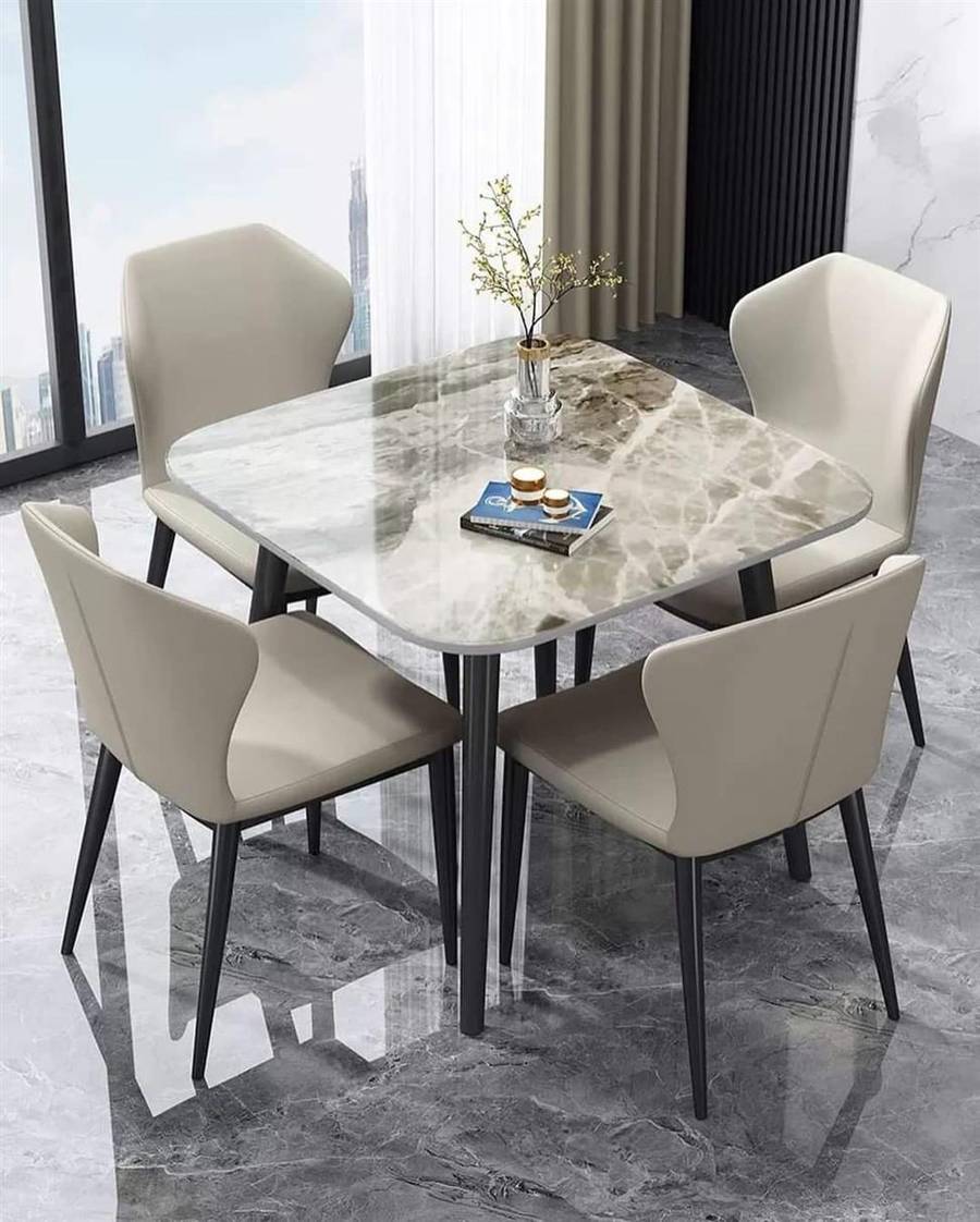 Luxury Marble Dining With 4 Chairs