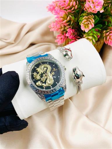 Wrist watch and bracelet,chain,ring brac