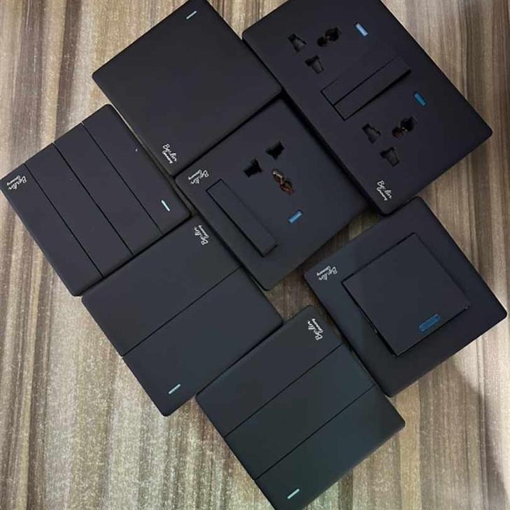 Complete set of switches and sockets