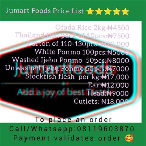 Jumart Foods Price List