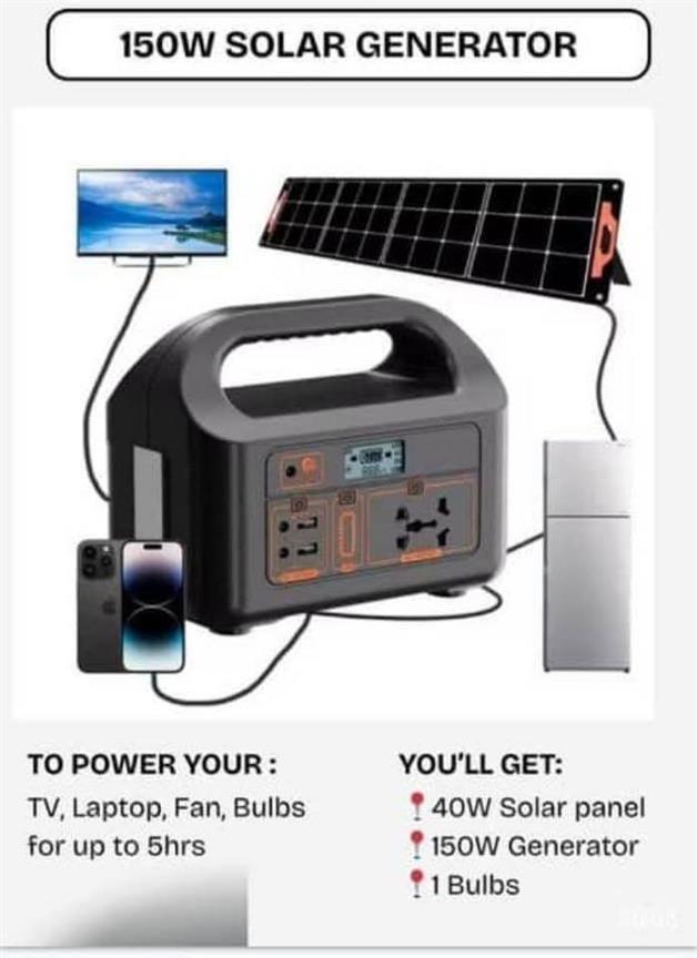 150w portable solar generator