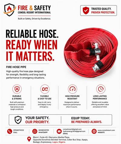 Duraline fire hose 2.5 x 23meters