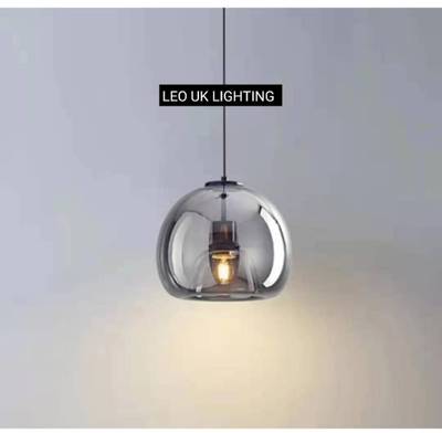 Smoky glass kitchen drop light