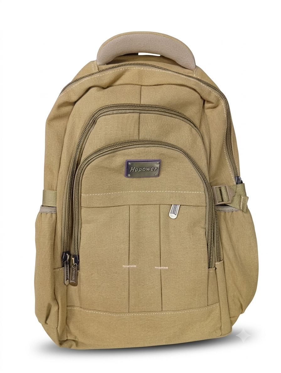 Hppower Multi-Compartment Canvas Laptop Backpack – Khaki