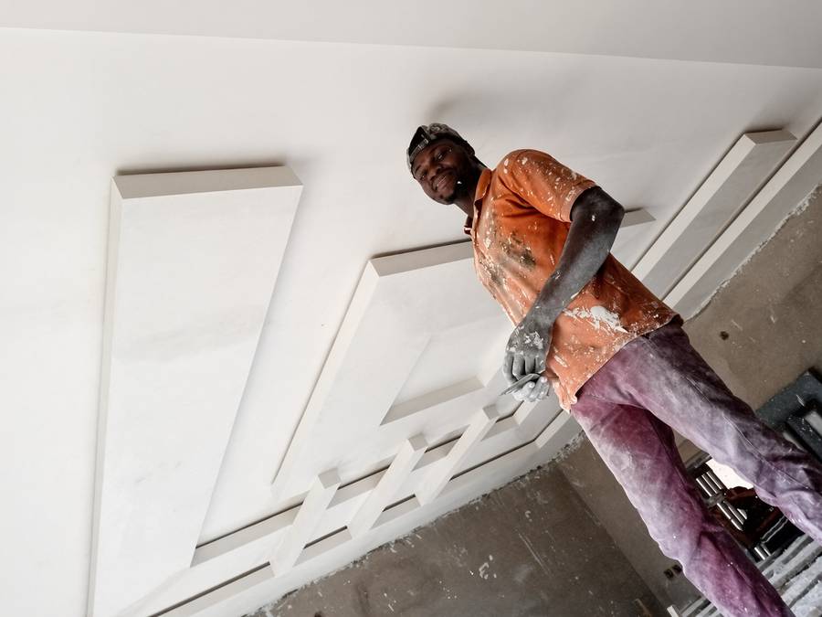 POP CEILING INSTALLATION, SCREADING AND PAINTING