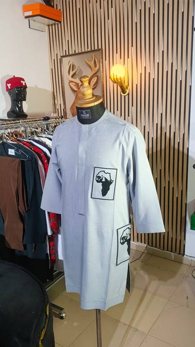 Rooted African patch kaftan