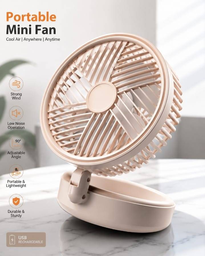 Portable Mini USB Rechargeable Fan