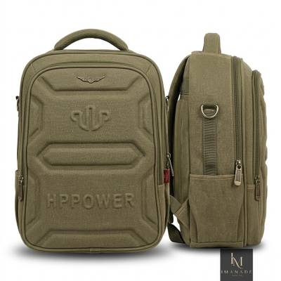 Hp Power Canvas Backpack – Army Green