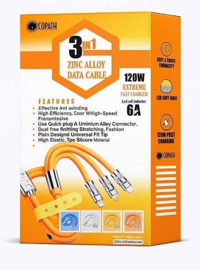 3in1 Zinc Alloy Charging Cable