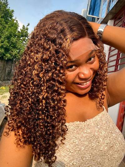 20” Sdd pixie curls with a 5by5 closure, piano color.