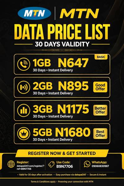 CHEAP MTN DATA BUNDLES | INSTANT DELIVERY - DATAPAL247